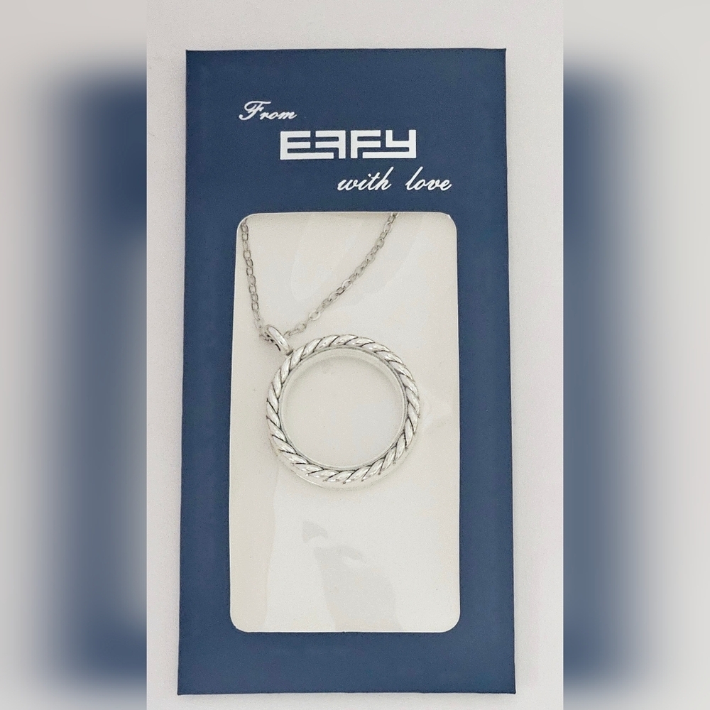 EFFY "WITH LOVE"SILVER CHARMS LOCKET PENDANT NECKLACE, X'mas Birthday Gift, 12"